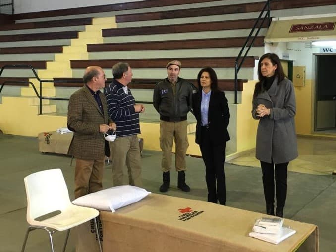 Secretária de Estado da Administração Interna, Patrícia Gaspar, na visita à unidade de apoio em Aveiras de Cima, Azambuja, 2 abril 2020