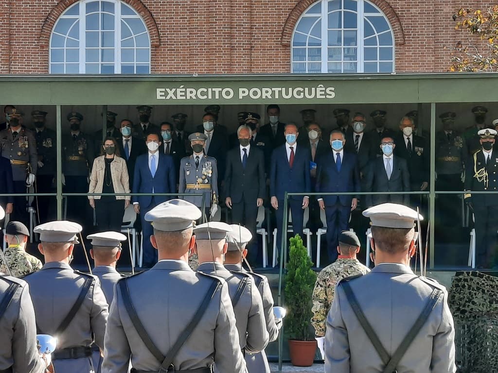 Ministro da Defesa Nacional, Secretário de Estado Adjunto e de Defesa Nacional e Secretária de Estado de Recursos Humanos e Antigos Combatentes nas nas comemorações do Dia do Exército, Aveiro, 24 outubro 2021