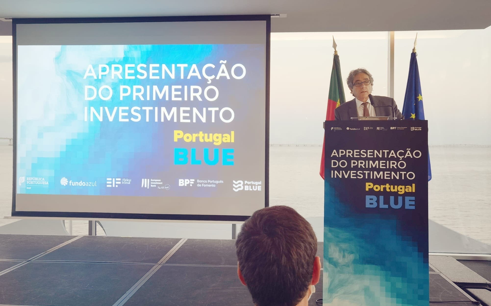 Ministro do Mar, Ricardo Serrão Santos, no anúncio do primeiro investimento aprovado pelo fundo Portugal Blue, Lisboa, 20 outubro 2021