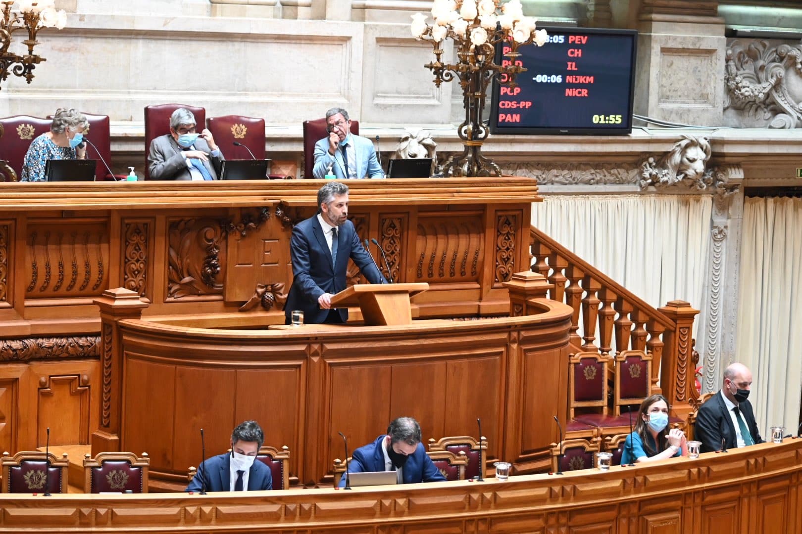 Ministro das Infraestruturas e da Habitação, Pedro Nuno Santos, durante a intervenção na Assembleia da República, 1 julho 2020