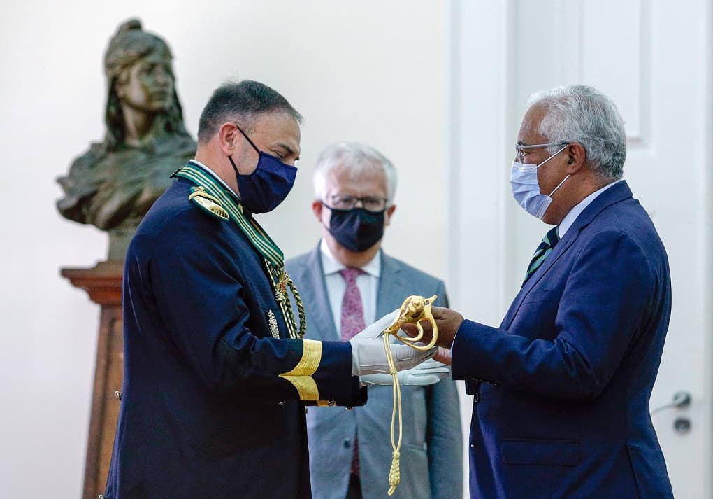 Primeiro-Ministro, António Costa, na cerimónia de condecoração e entrega da Espada de Oficial General ao brigadeiro-general António Boga, Lisboa, 15 junho 2021 (Foto: António Cotrim/Lusa)