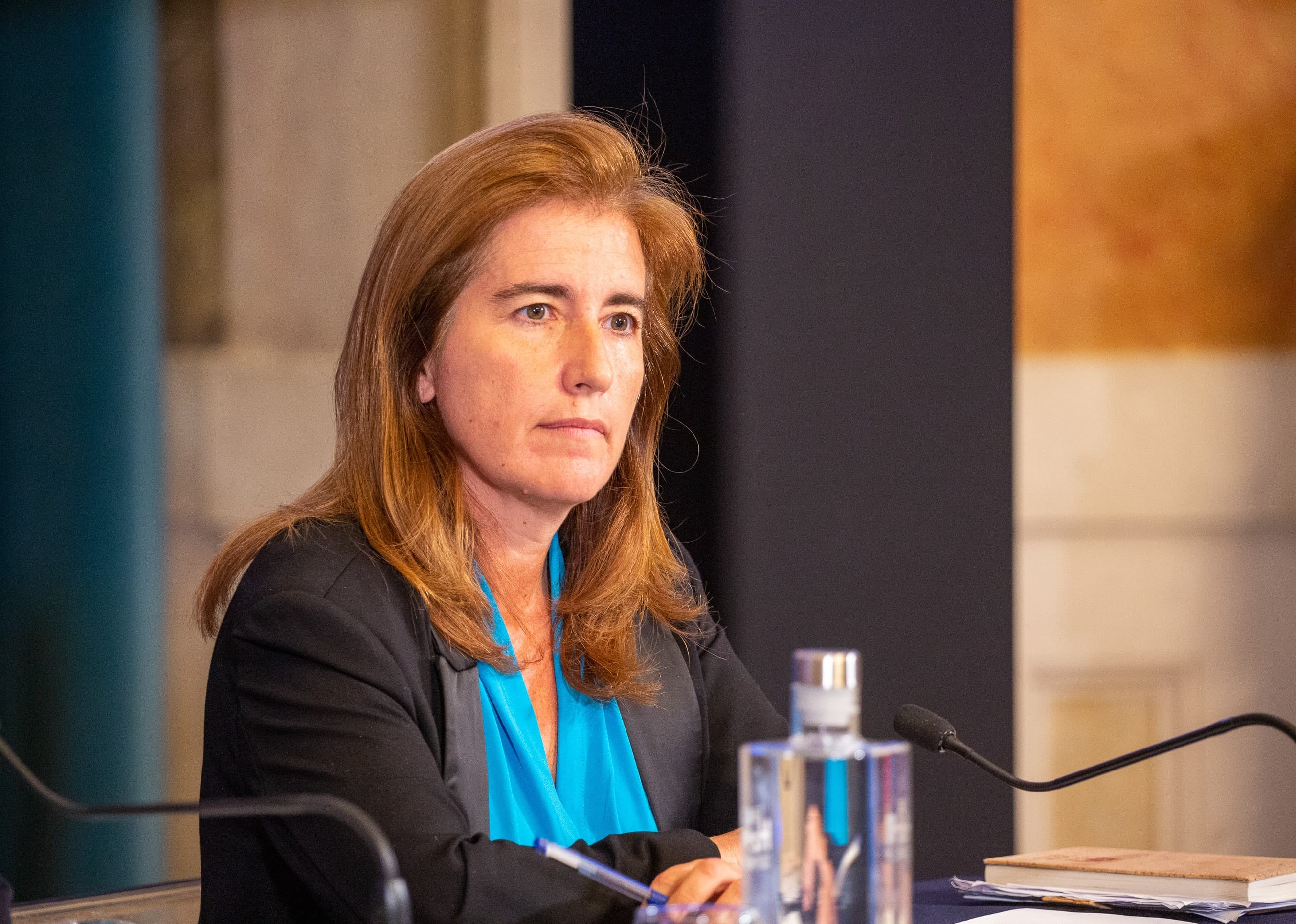 Ministra do Trabalho, Solidariedade e Segurança Social, Ana Mendes Godinho, na conferência de imprensa após o Conselho de Ministros, Lisboa, 2 julho 2020 (Foto: João Bica)