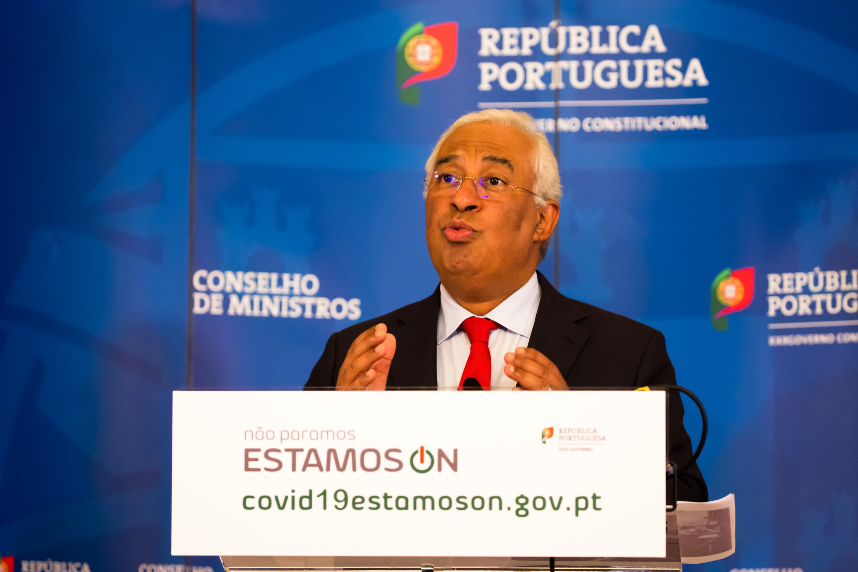 Primeiro-Ministro António Costa apresenta programa de estabilização económica e social no final do Conselho de Ministros, 5 junho 2020 (Foto: João Bica)