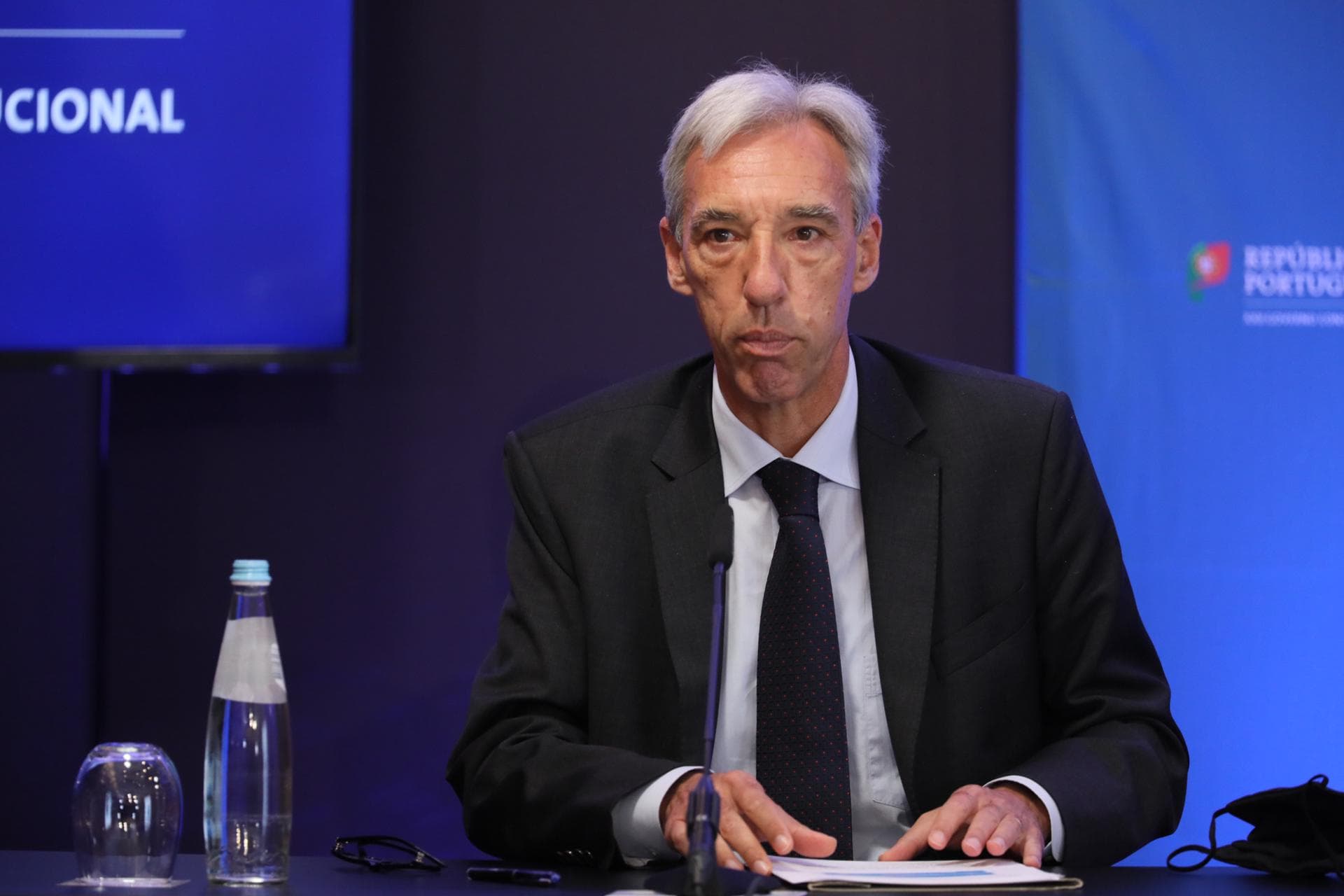 Ministro da Defesa Nacional, João Gomes Cravinho, durante a conferência de imprensa após a reunião do Conselho de Ministros, Lisboa, 8 abril 2021 (Foto: João Bica)