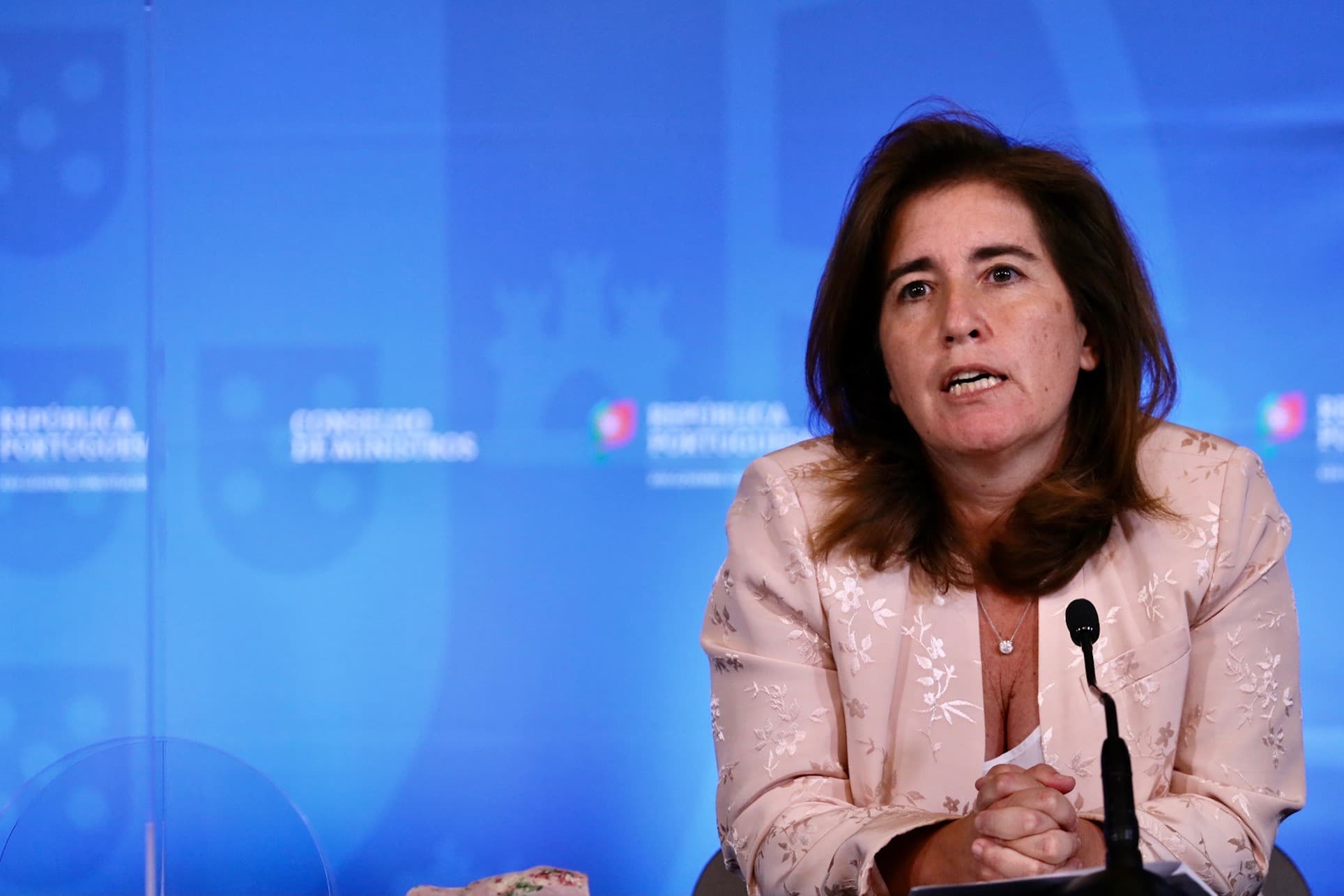 Ministra do Trabalho, Solidariedade e Segurança Social, Ana Mendes Godinho, na conferência de imprensa após a reunião do Conselho de Ministros, Lisboa, 1 julho 2021 (Foto: João Bica)