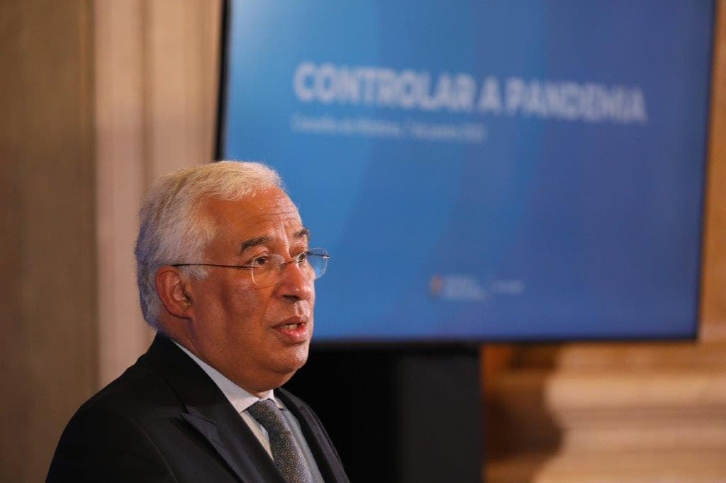 Primeiro-Ministro António Costa na conferência de imprensa do Conselho de Ministros, 7 janeiro 2021 (foto: João Bica)