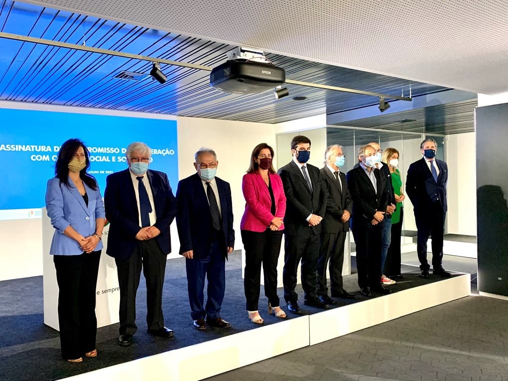 Membros do Governo na assinatura do Compromisso de Cooperação para o Setor Social e Solidário para o biénio 2021-2022, Lisboa, 5 julho 2021