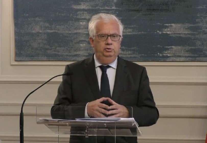Ministro da Administração Interna, Eduardo Cabrita, na conferência de imprensa sobre aumento do subsídio de risco nas forças de segurança, Lisboa, 3 setembro 2021