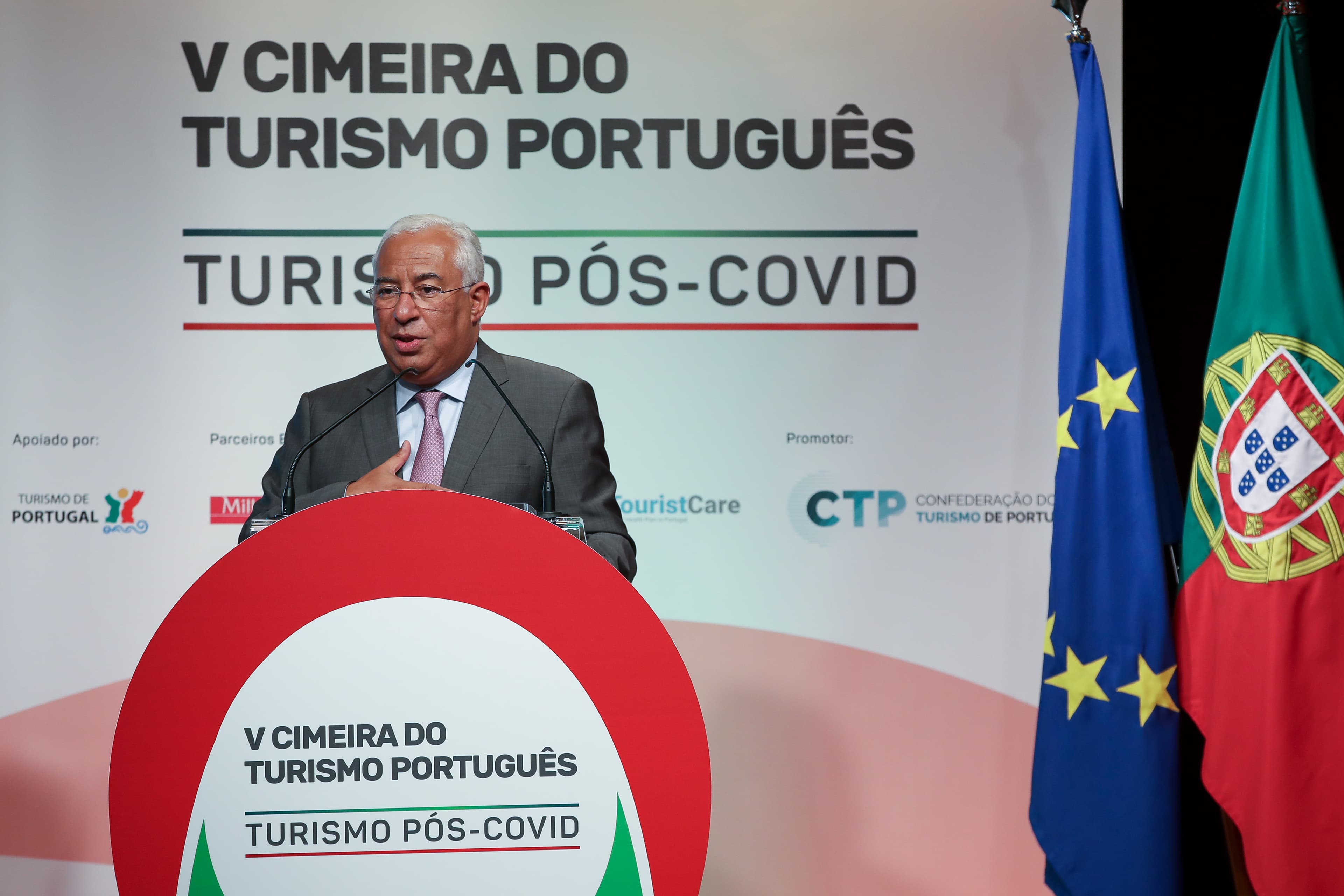 Primeiro-Ministro António Costa na sessão de abertura da V Cimeira do Turismo Português, Lisboa, 28 setembro 2020 (Foto: Manuel Almeida/Lusa)