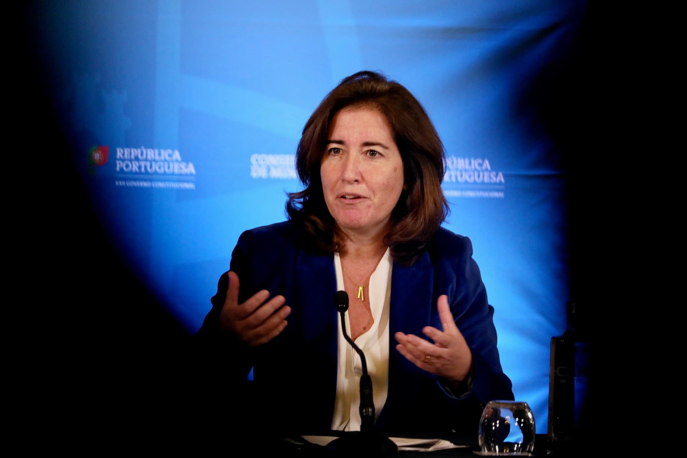 Ministra do Trabalho, Solidariedade e Segurança Social, Ana Mendes Godinho, na conferência de imprensa após a reunião do Conselho de Ministros, Lisboa, 16 dezembro 2021 (Foto: João Bica)