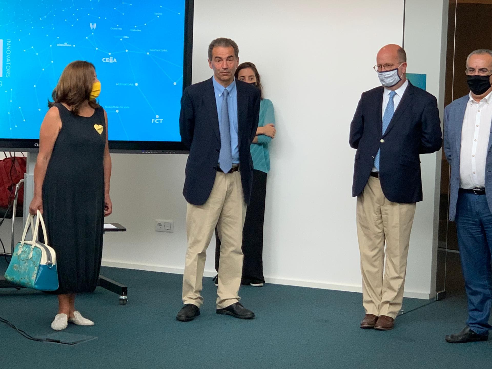 Ministro da Ciência, Tecnologia e Ensino Superior, Manuel Heitor, e Ministro do Ambiente e da Ação Climática, João Pedro Matos Fernandes, durante a visita ao CEiiA, Matosinhos, 20 julho 2020