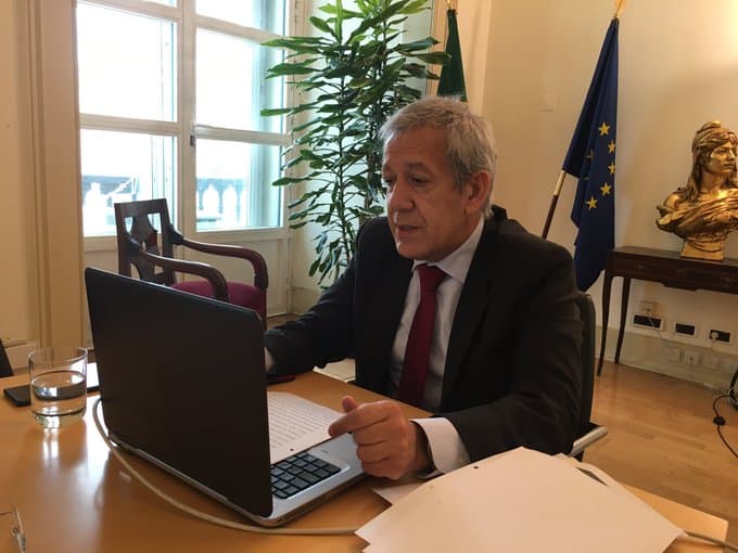 Secretário de Estado Adjunto e da Administração Interna, Antero Luís, na sessão de abertura do seminário ibérico sobre produtos explosivos, 6 maio 2021