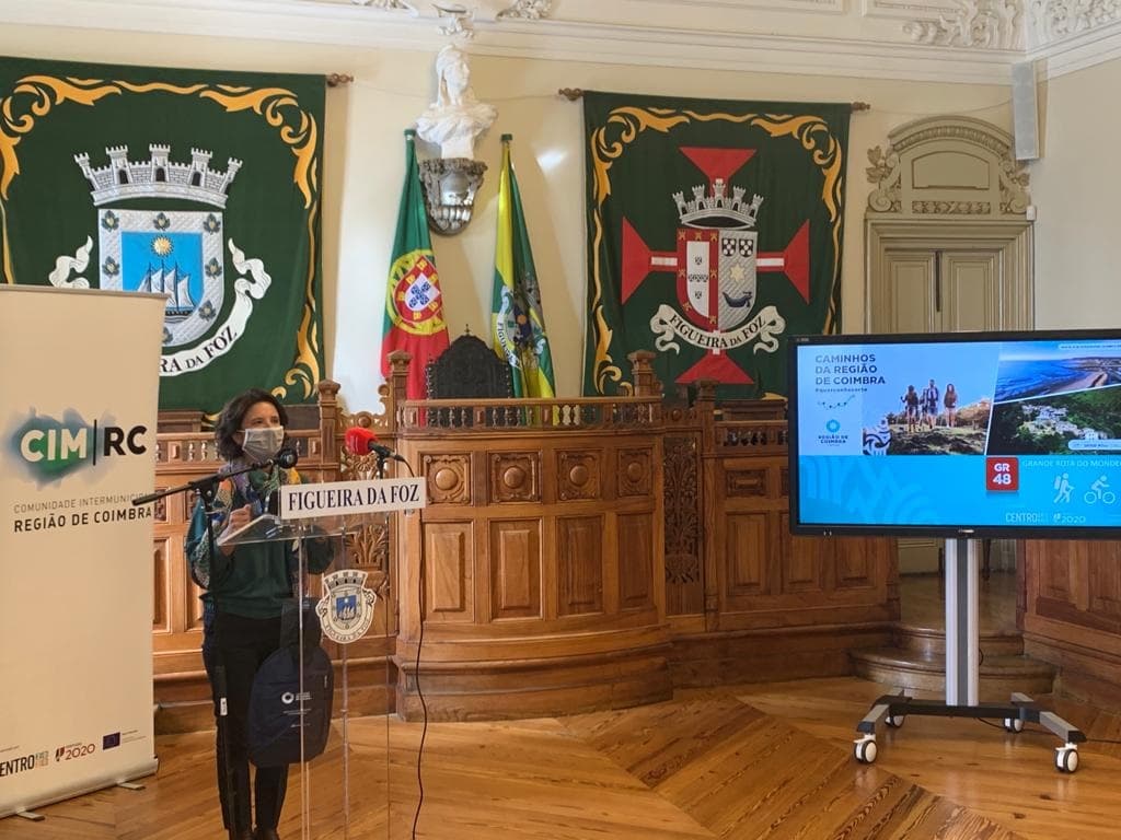 Secretária de Estado do Turismo, Rita Marques, na inauguração do percurso turístico da Grande Rota do Mondego, Figueira da Foz, 21 outubro 2020