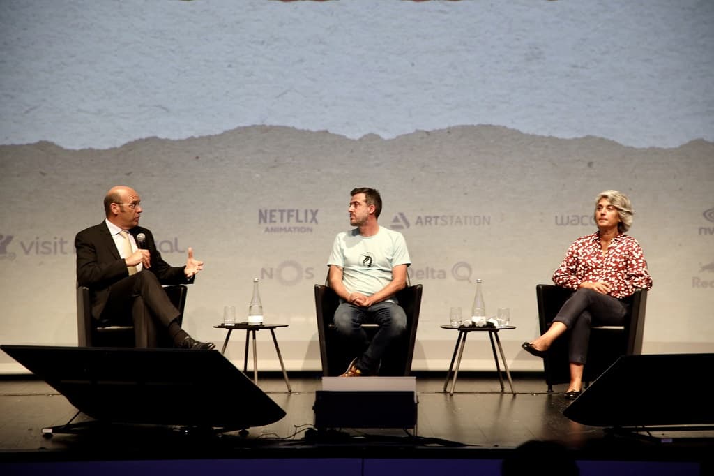 Ministro do Estado, da Economia e da Transição Digital, Siza Vieira, e Ministra da Cultura, Graça Fonseca, no evento «Trojan Horse was a Unicorn», Tróia, 21 setembro 2021