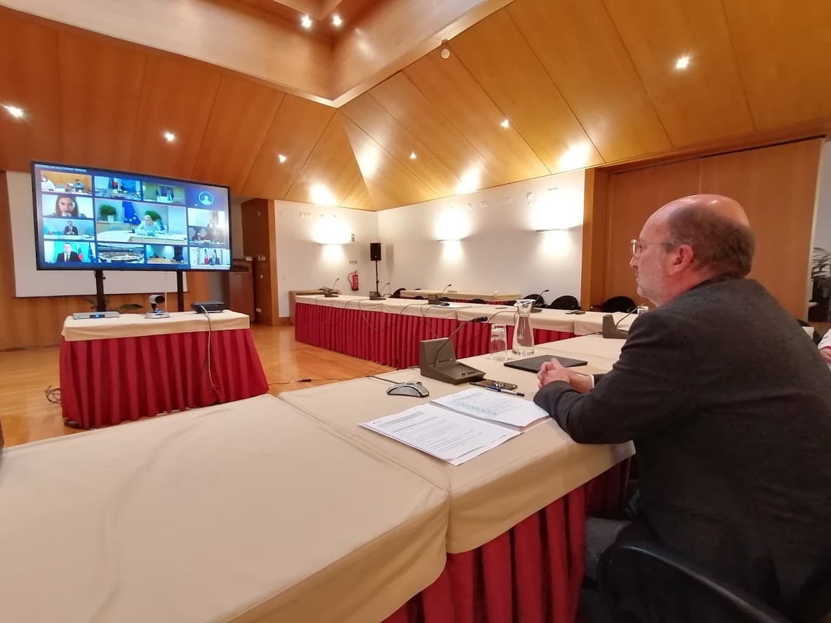 Ministro do Ambiente e da Ação Climática, João Pedro Matos Fernandes, na videoconferência do Conselho informal dos Ministros da Energia da União Europeia, Lisboa, 28 abril 2020