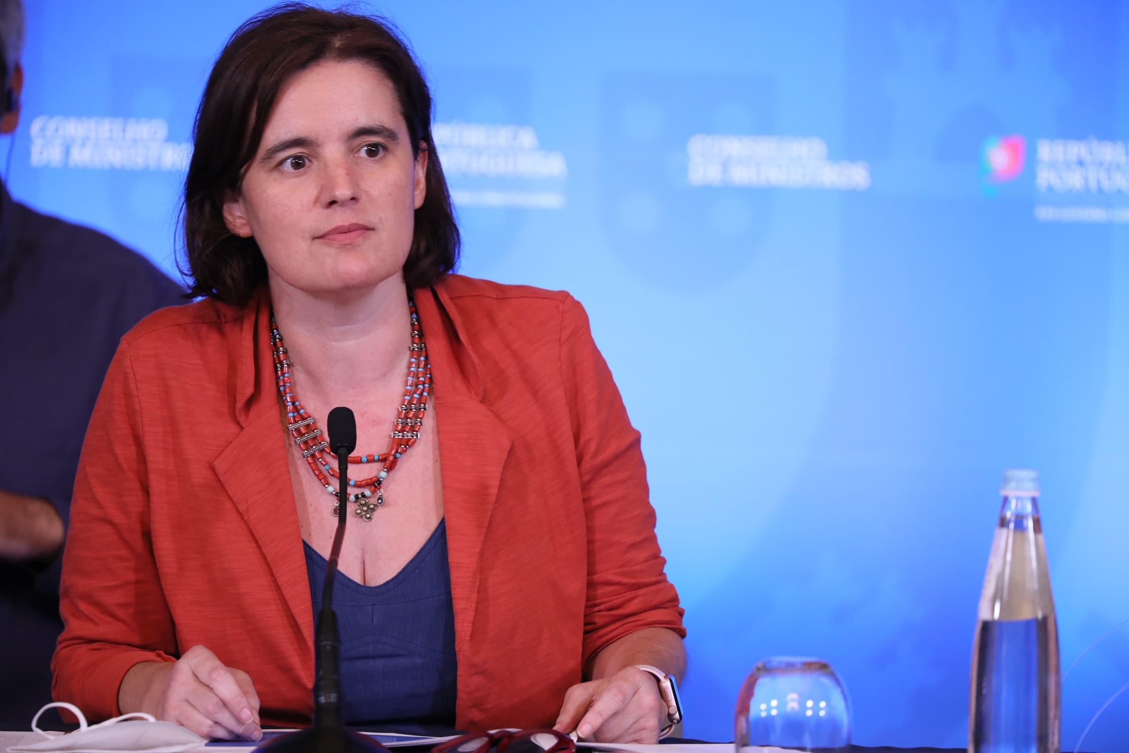 Ministra de Estado e da Presidência, Mariana Vieira da Silva, durante a conferência de imprensa após a reunião do Conselho de Ministros, Lisboa, 22 julho 2021 (Foto: João Bica)