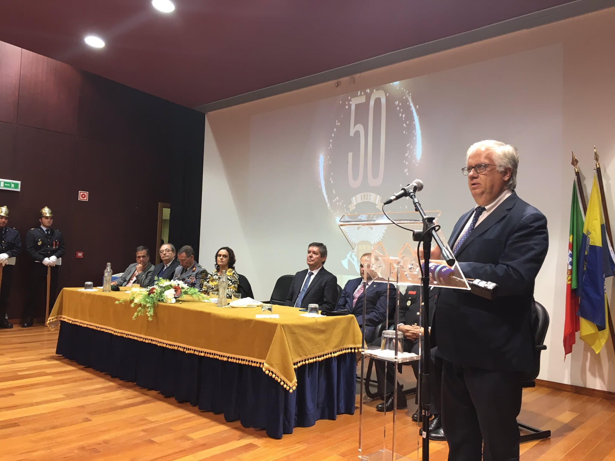 Ministro da Administração Interna, Eduardo Cabrita, no 50.º Aniversário dos bombeiros voluntários da Pampilhosa da Serra, Pampilhosa da Serra, 30 novembro 2019