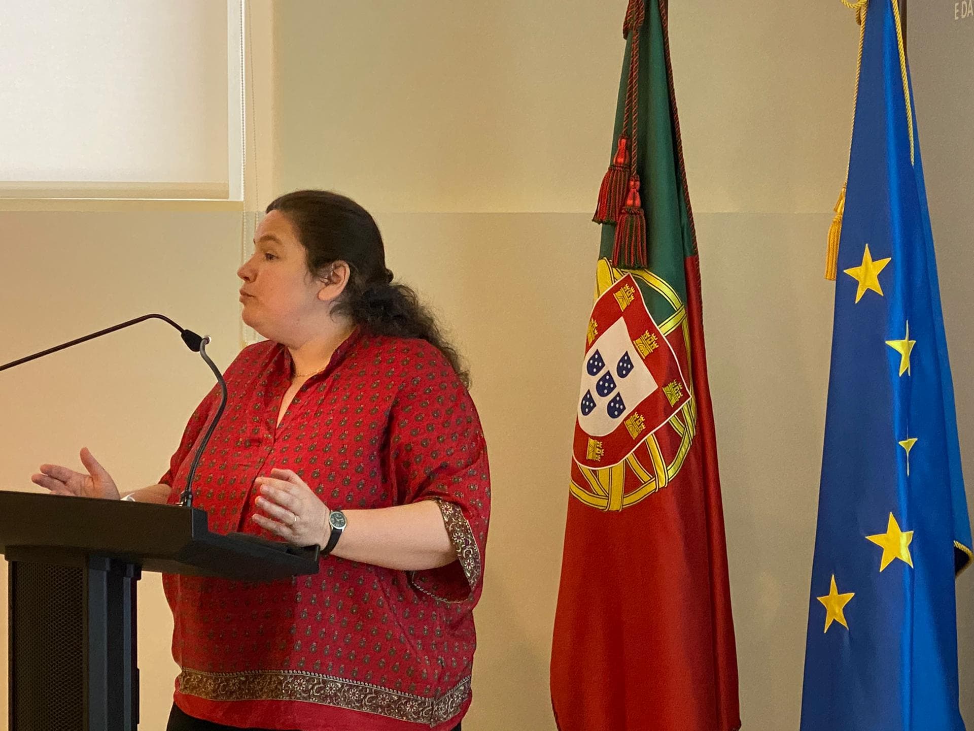 Ministra da Modernização do Estado e da Administração Pública, Alexandra Leitão, na assinatura da Declaração Colaborativa, Lisboa, 16 junho 2020 (Foto: João Bica)