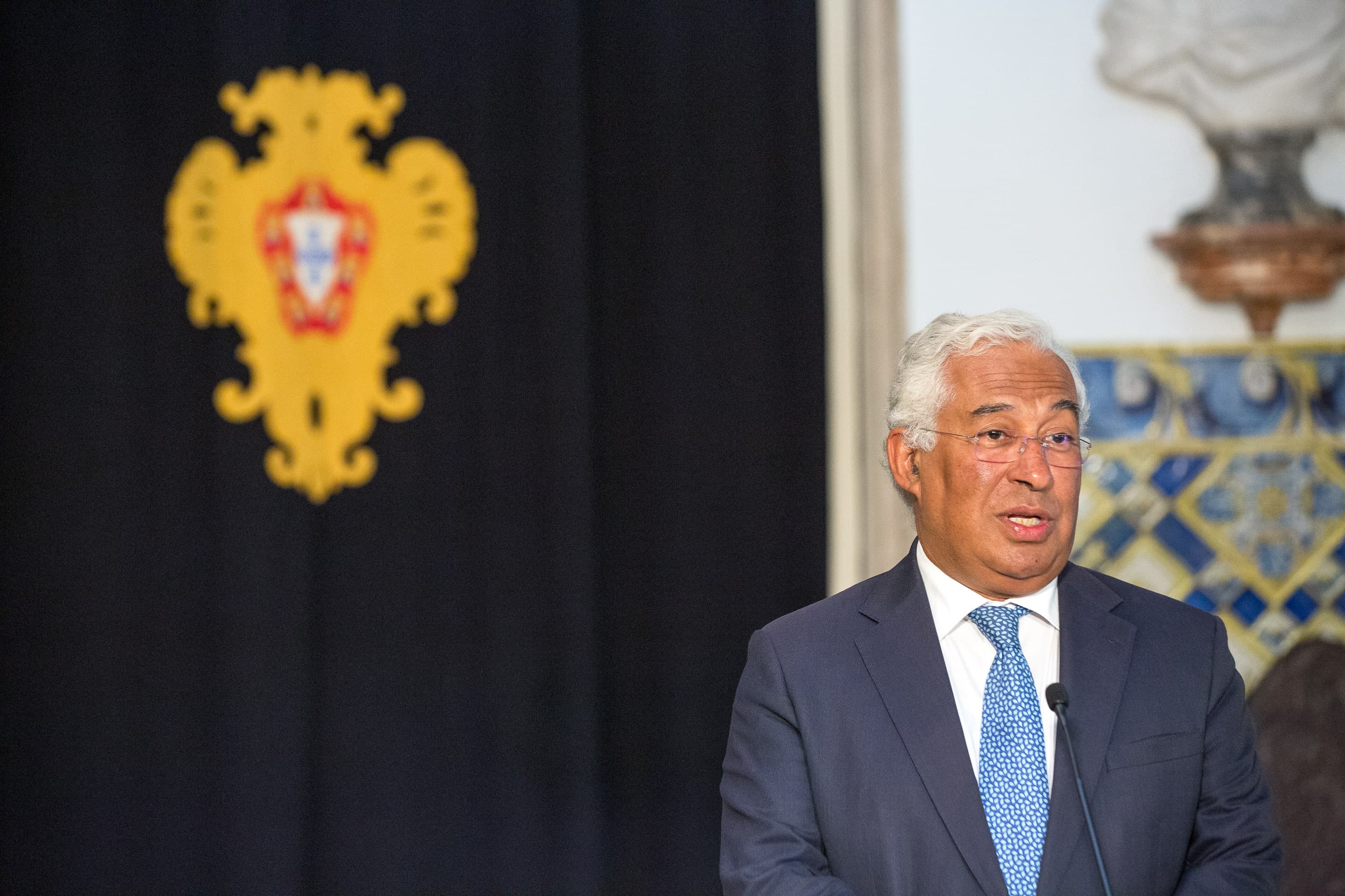 Primeiro-Ministro António Costa na cerimónia de tomada de posse dos membros do Governo da área das Finanças, Lisboa, 15 junho 2020 (Foto: João Bica)