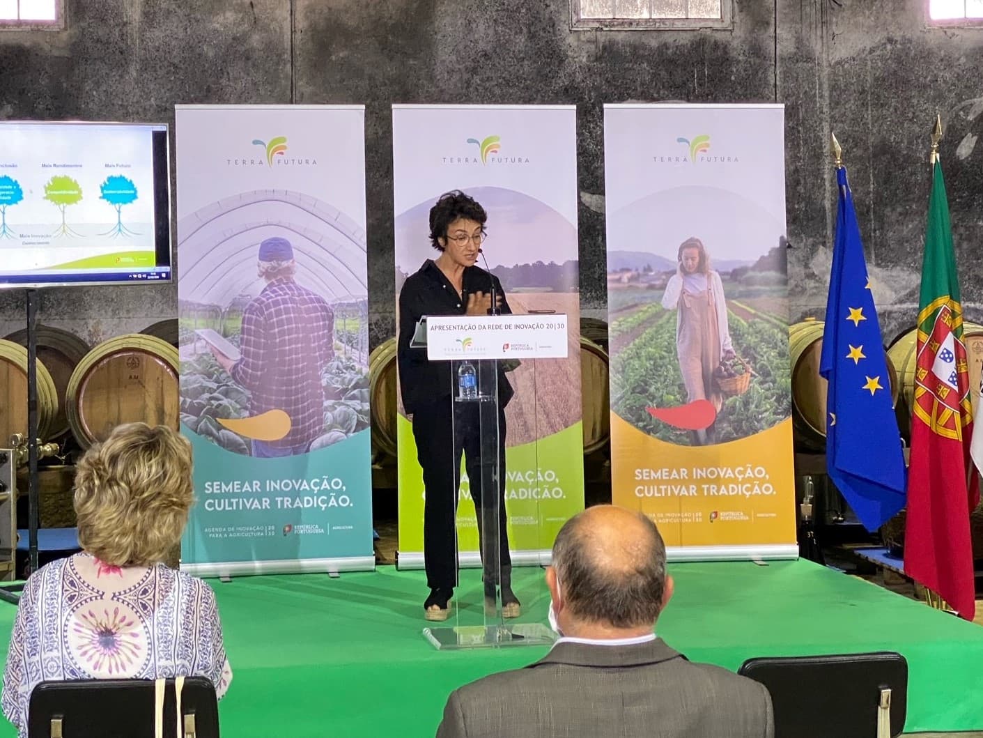 Ministra da Agricultura, Maria do Céu Antunes, na apresentação da Rede de Inovação para a Agricultura 20-30, Nelas, 22 setembro 2020