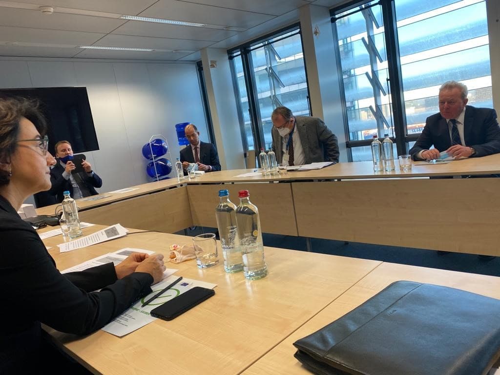 Ministra da Agricultura, Maria do Céu Antunes, com Comissário Europeu da Agricultura e do Desenvolvimento Rural Janusz Wojciechowski, Bruxelas, 16 dezembro 2020