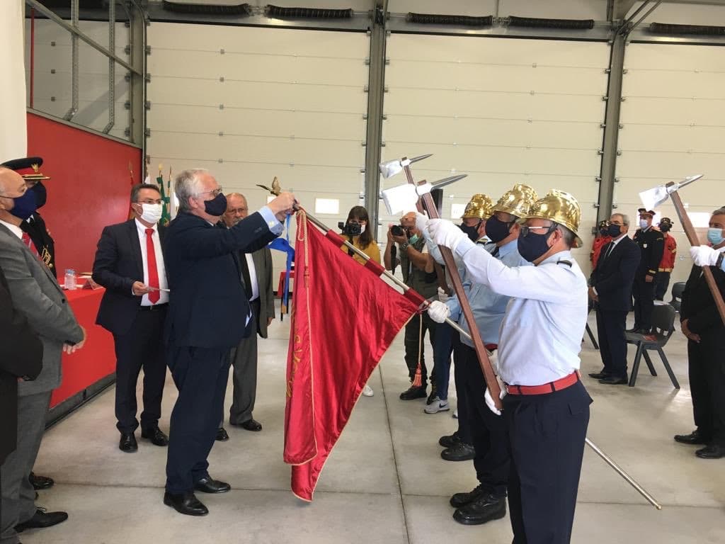 Ministro da Administração Interna, Eduardo Cabrita, na cerimónia de comemoração do 100.º aniversário dos Bombeiros Voluntários de Nelas, Nelas, 24 junho 2020