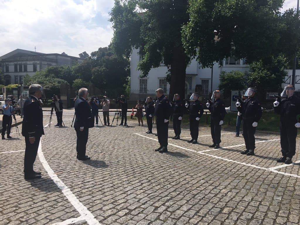 Ministro da Administração Interna, Eduardo Cabrita, na cerimónia de inauguração da esquadra da PSP de Cedofeita, Porto, 2 junho 2020