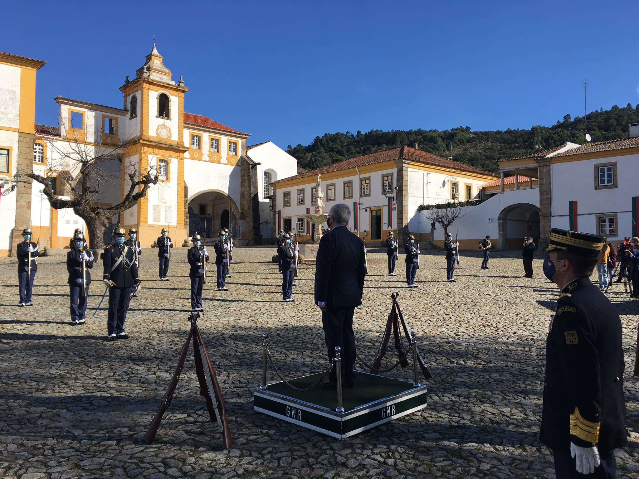 Ministro da Administração Interna, Eduardo Cabrita, na cerimónia do Compromisso de Honra dos militares do 42.º Curso de Formação de Guardas, Portalegre, 10 novembro 2020