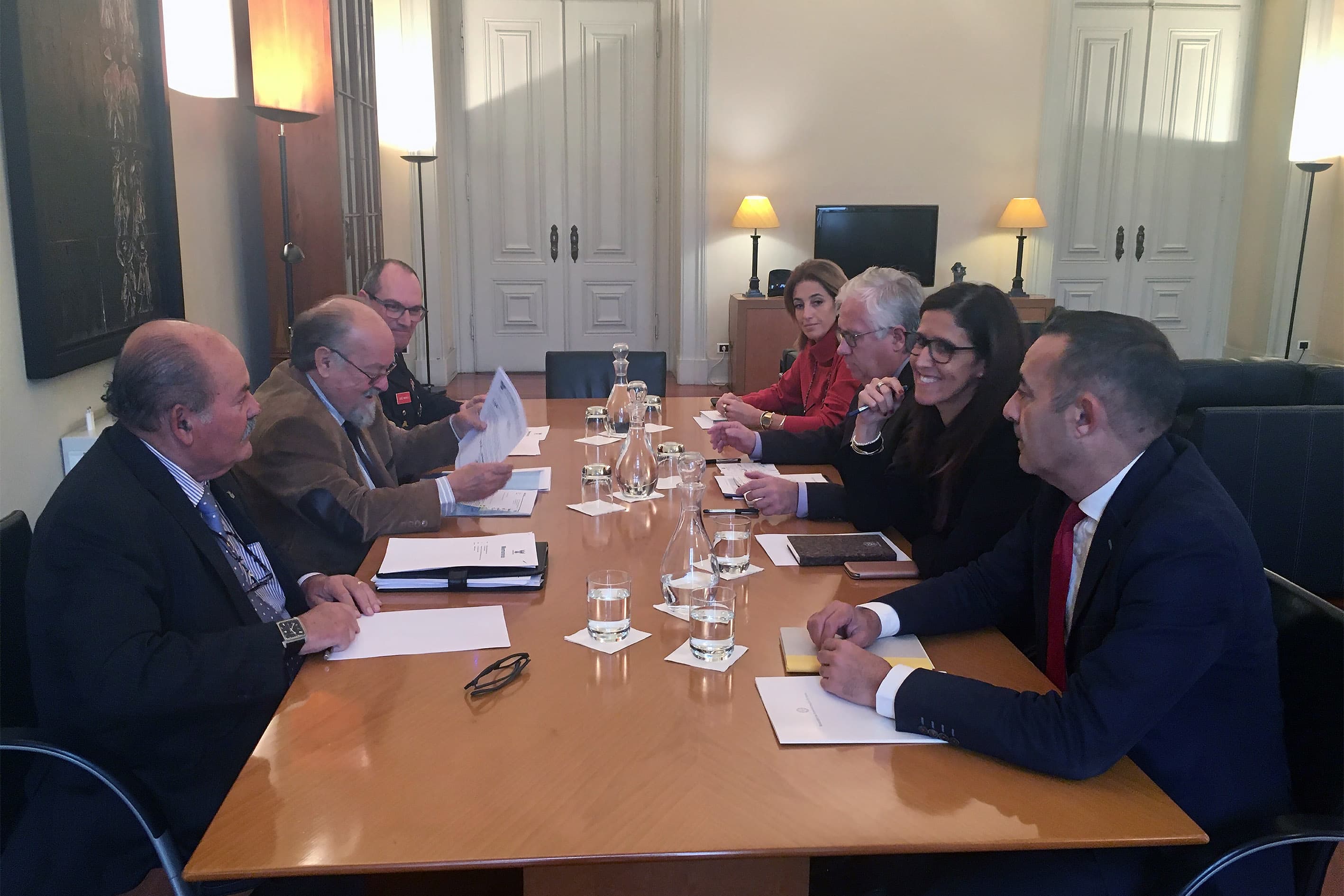 Ministro da Administração Interna, Eduardo Cabrita, e Secretária de Estado da Administração Interna, Patrícia Gaspar, recebem Liga dos Bombeiros Portugueses, Lisboa, 12 novembro 2019