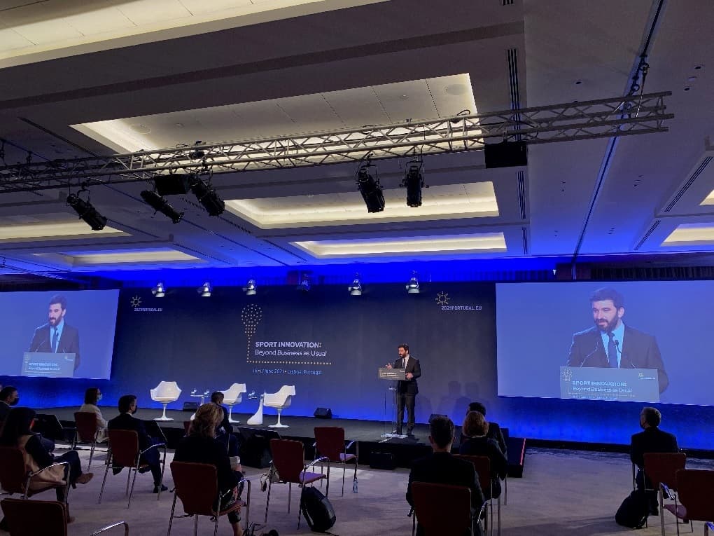 Ministro da Educação, Tiago Brandão Rodrigues, na abertura do seminário em inovação no desporto, Lisboa, 16 junho 2021