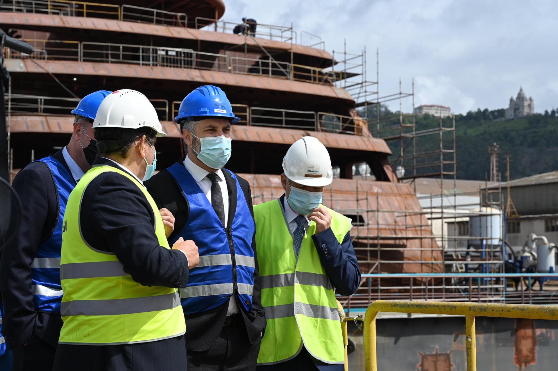 Ministro das Infraestruturas e da Habitação, Pedro Nuno Santos, no lançamento da obra de dragagem do canal de acesso aos Estaleiros Navais de Viana do Castelo, 16 junho 2020