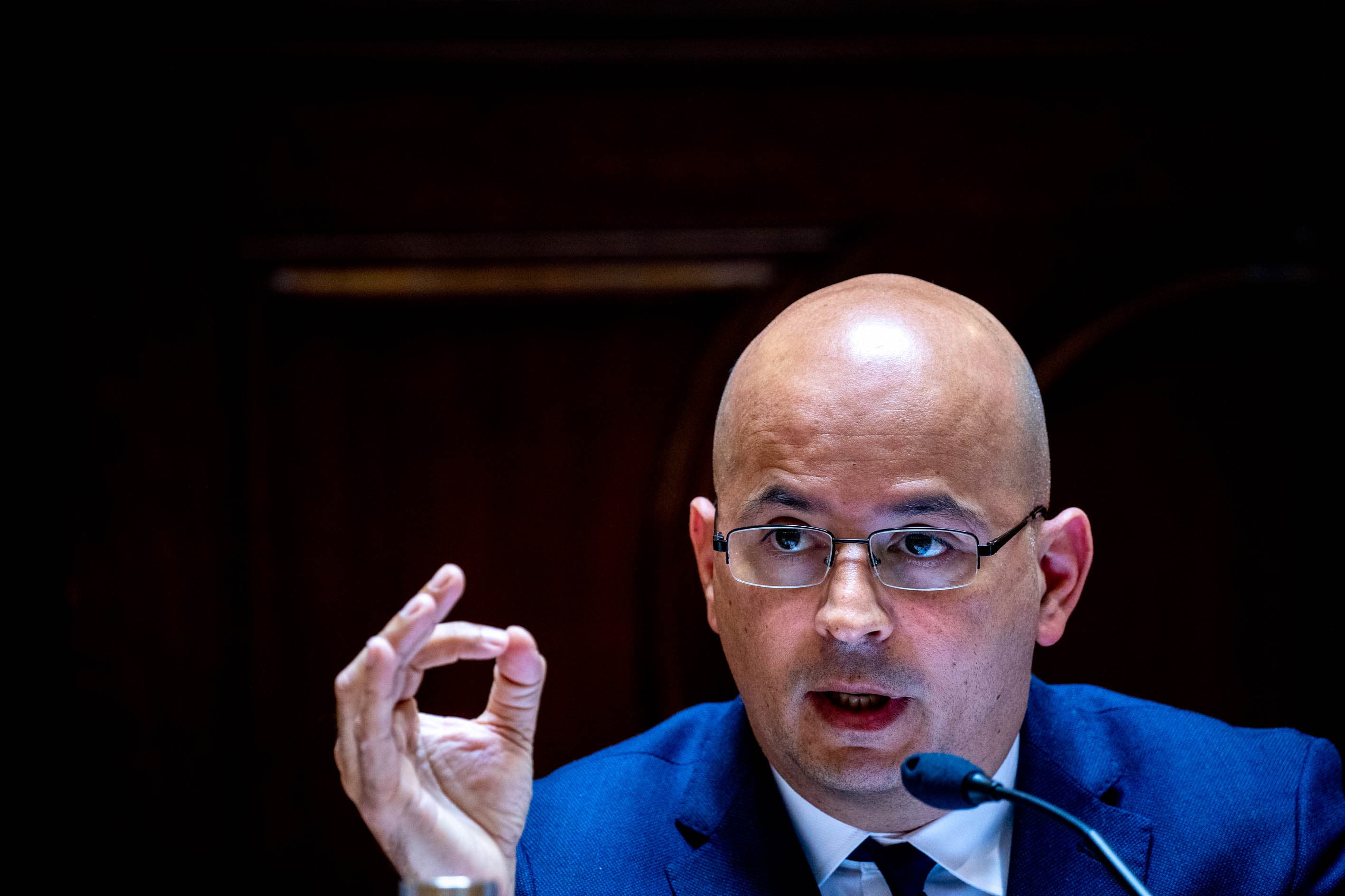 Ministro de Estado e das Finanças, João Leão, na Assembleia da República, 27 abril 2021 (Foto: João Bica)