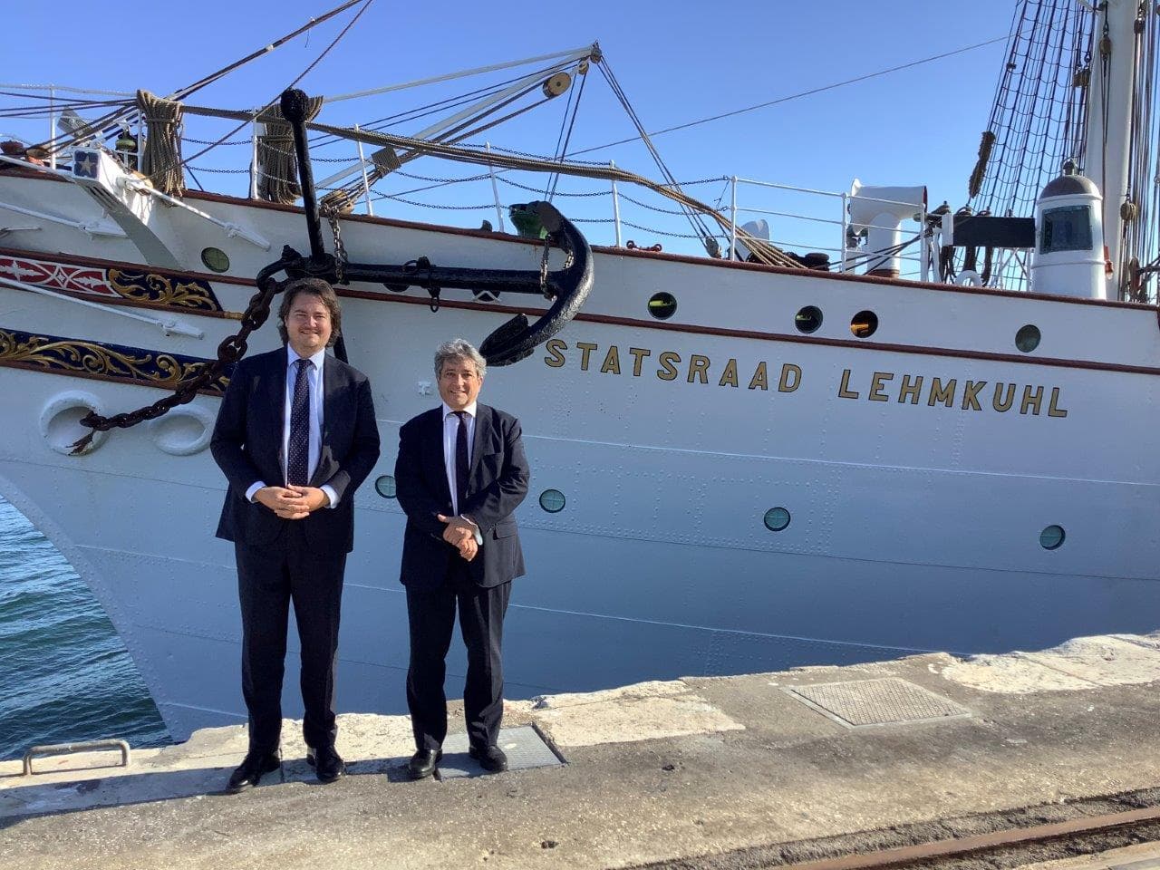 Ministro do Mar, Ricardo Serrão Santos, com o Secretário de Estado dos Negócios Estrangeiros da Noruega, Jens Frølich Holte, 2 setembro 2021