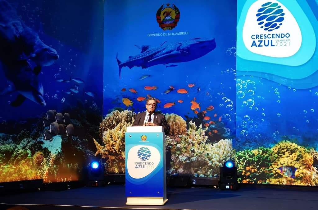 Ministro do Mar, Ricardo Serrão Santos, na Conferência «Crescendo Azul», Vilankulo, Moçambique, 18 novembro 2021