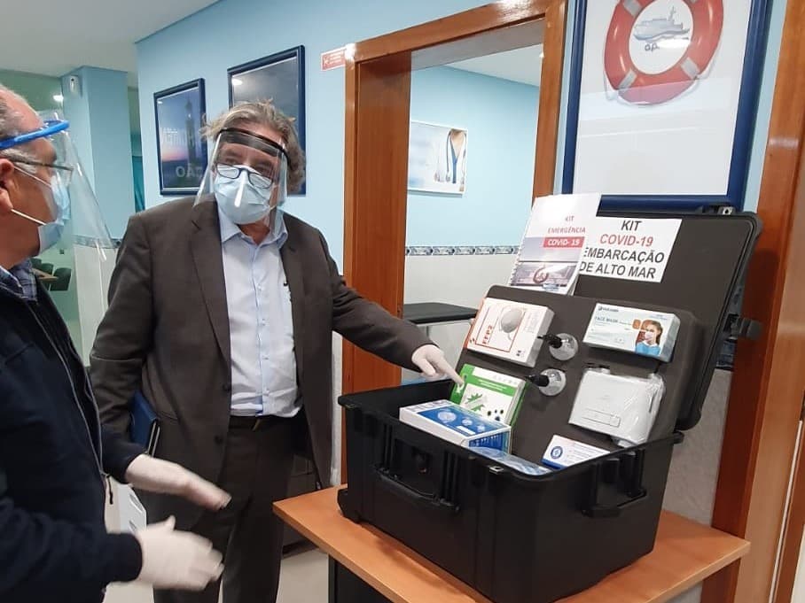 Ministro do Mar, Ricardo Serrão Santos, visita Associação Pró-Maior Segurança dos Homens do Mar, Póvoa de Varzim, 22 abril 2020