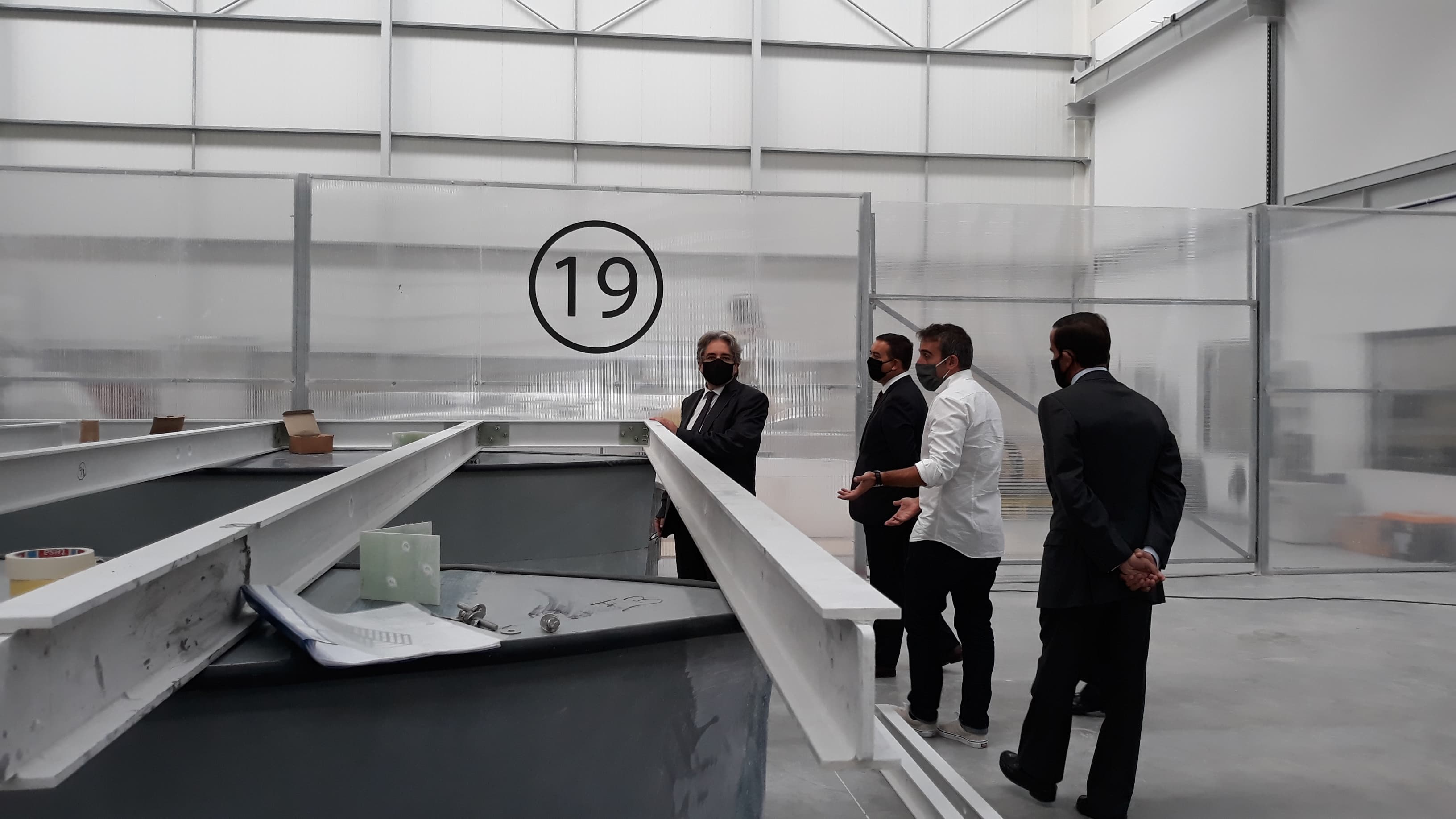 Ministro do Mar, Ricardo Serrão Santos, visita empresa Composite Solutions, Aveiro, 12 outubro 2020