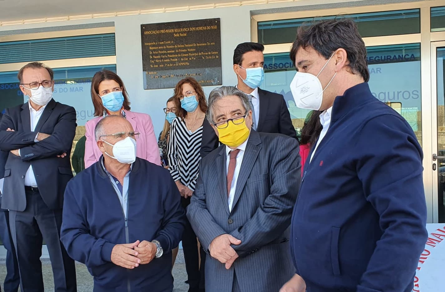 Ministro do Mar e Secretária de Estado das Pescas na entrega de equipamentos de proteção individual à Associação Pró-Maior Segurança dos Homens do Mar, Póvoa do Varzim, 29 setembro 2020