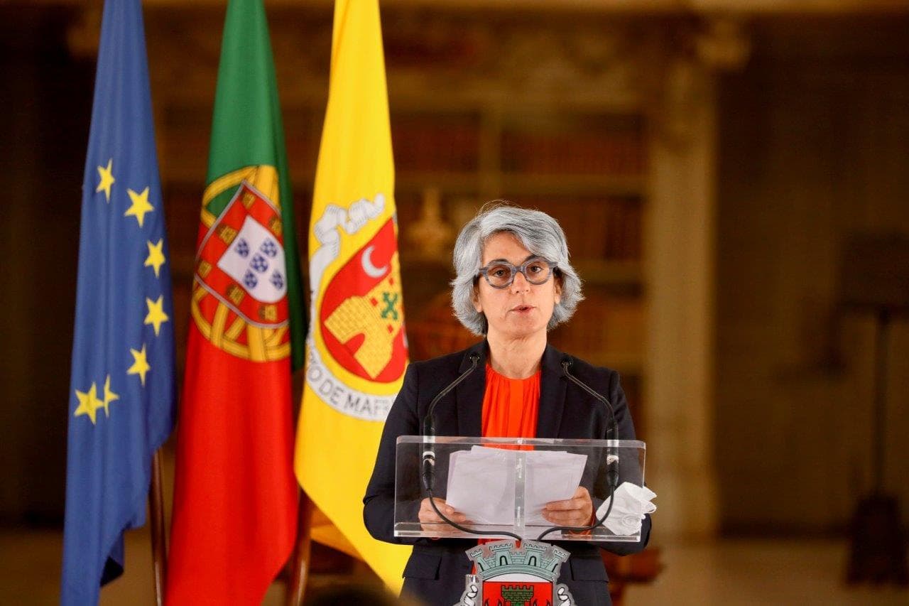 Ministra da Cultura, Graça Fonseca, apresenta o projeto para instalação do Museu da Música no Palácio Nacional de Mafra, 5 abril 2021 (foto: João Bica)
