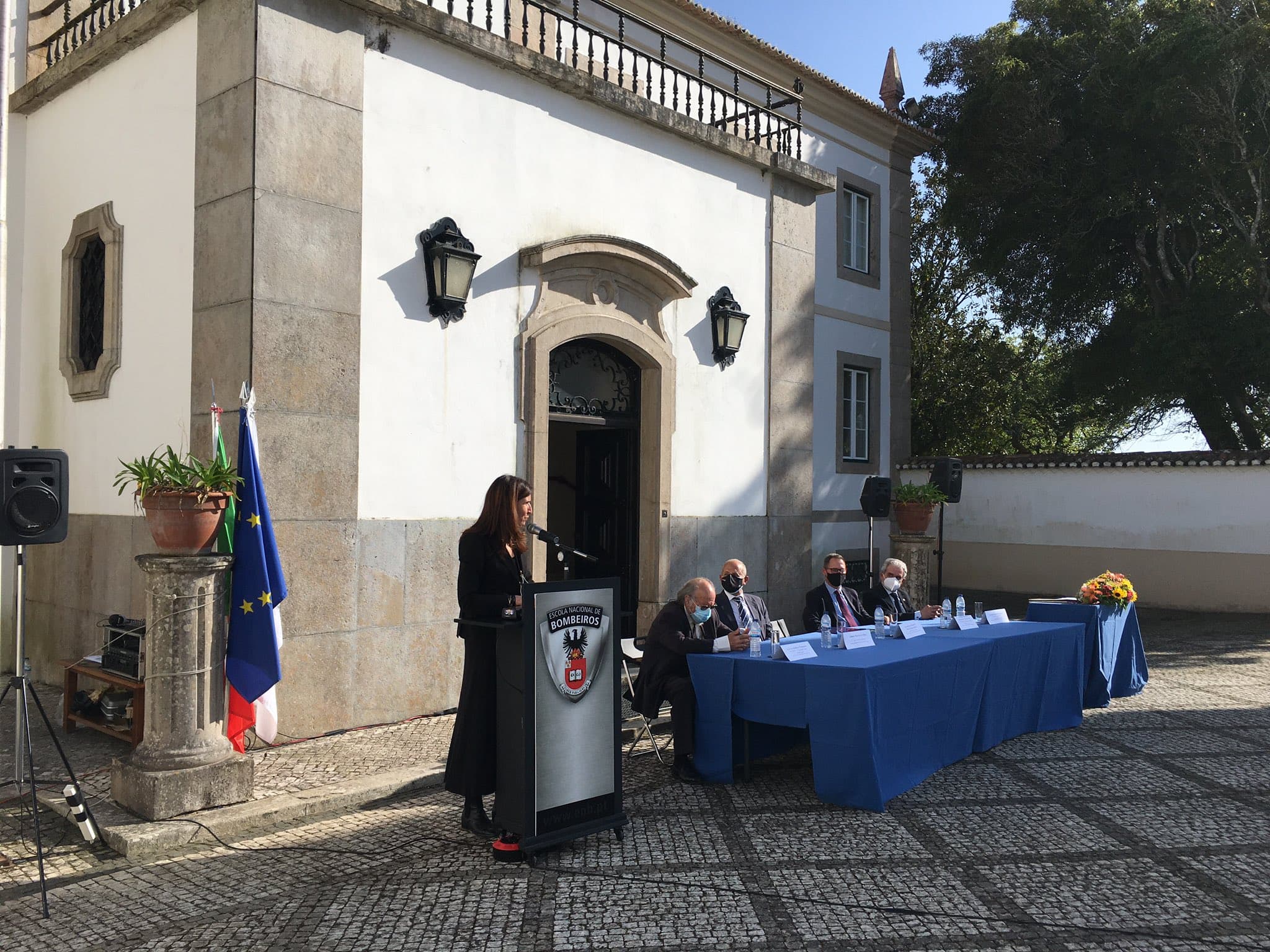 Secretária de Estado da Administração Interna, Patrícia Gaspar, na cerimónia de posse da nova direção da Escola Nacional de Bombeiros, Sintra, 5 abril 2021