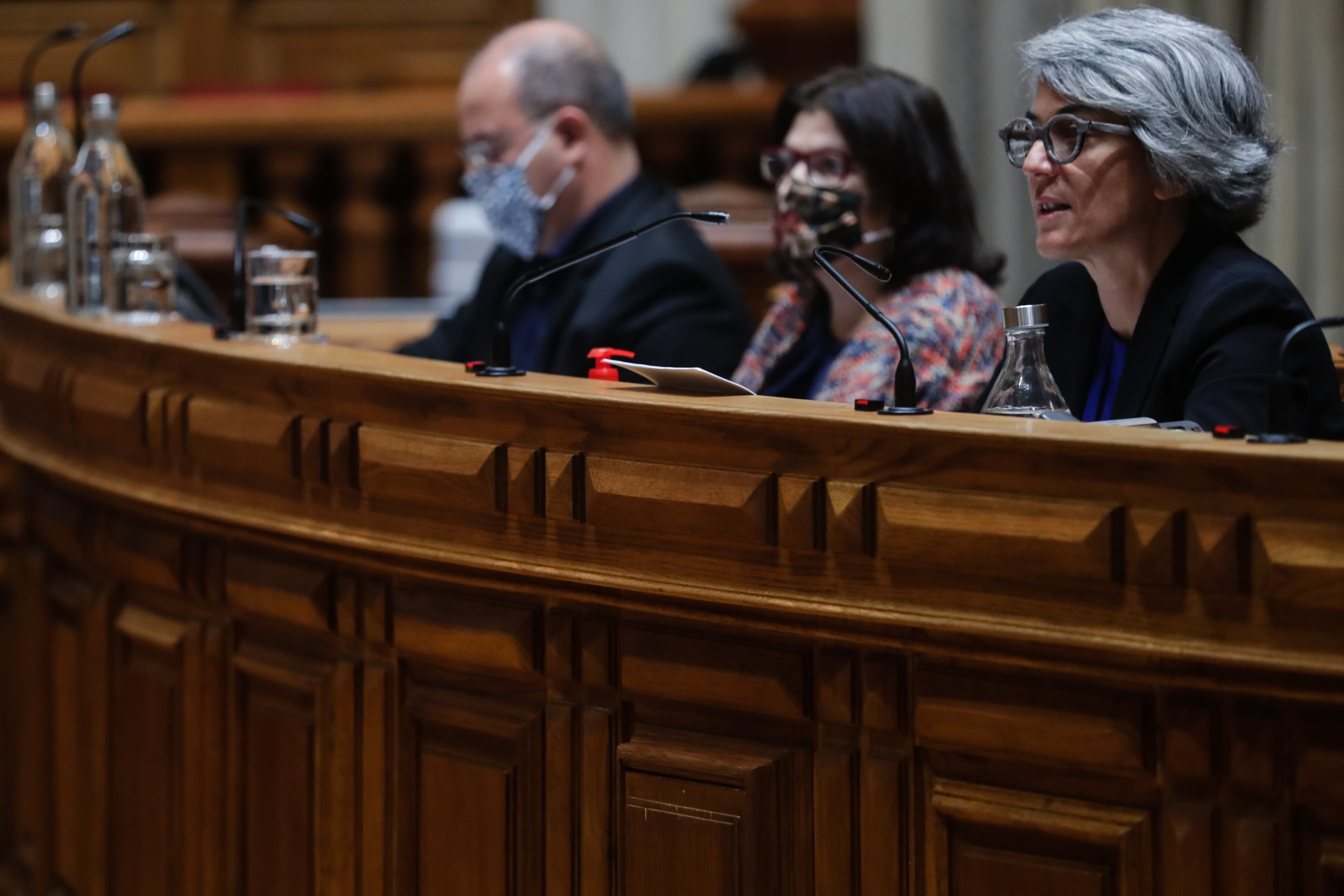 Ministra da Cultura, Graça Fonseca, na audição conjunta das comissões de Cultura e Comunicação e de Orçamento e Finanças na Assembleia da República, Lisboa, 9 novembro 2020 (Foto: Tiago Petinga/Lusa)