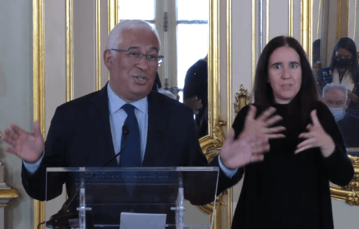 Primeiro-Ministro António Costa durante a assinatura do Pacto de Cooperação para a Solidariedade Social, Lisboa, 23 dezembro 2021