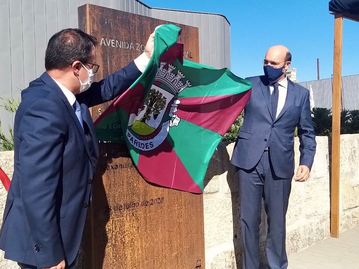 Ministro de Estado, da Economia e da Transição Digital, Pedro Siza Vieira, inaugura novo acesso rodoviário da industrial da Rebordosa à autoestrada A41, Paredes, 28 julho 2020