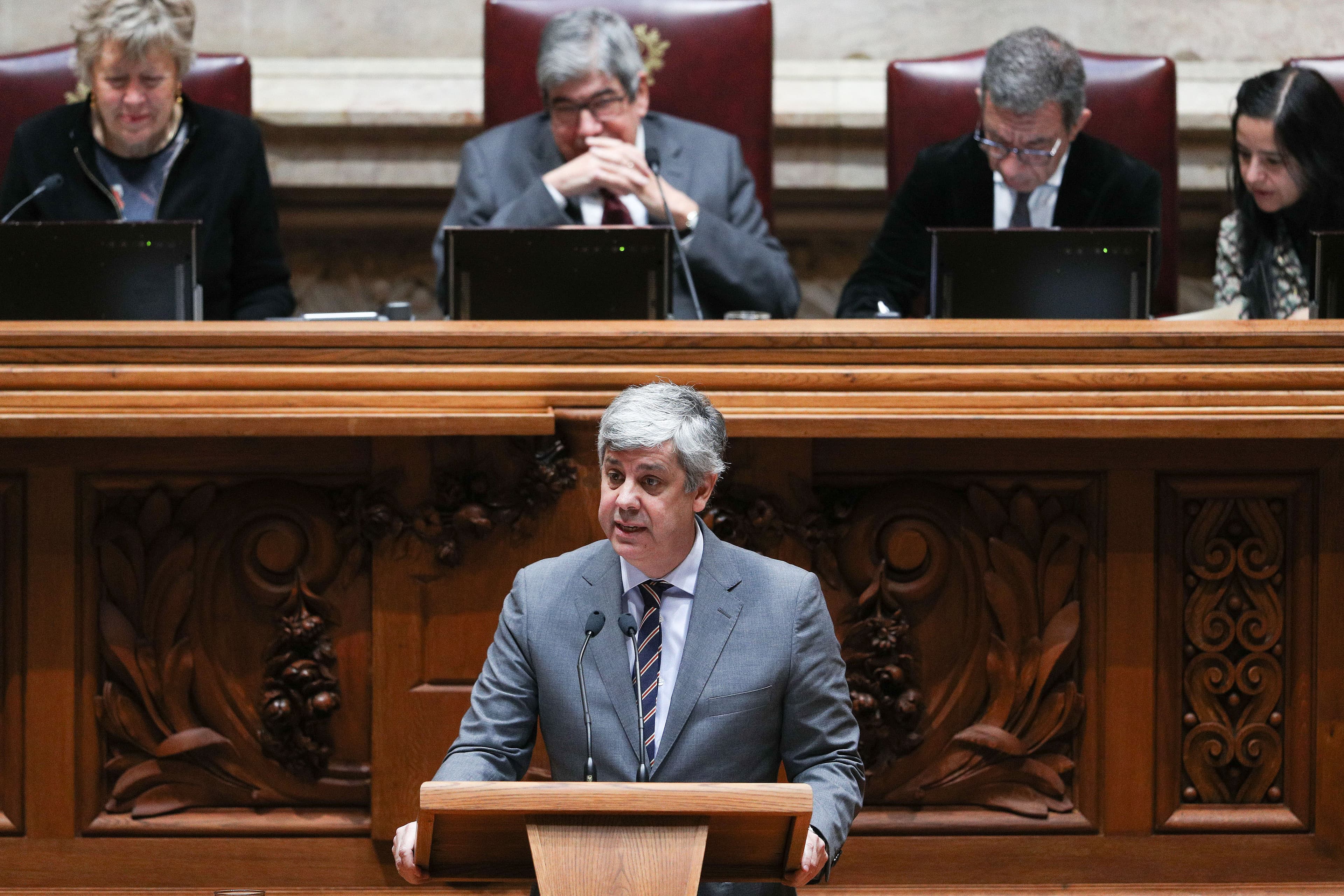 Ministro de Estado e das Finanças, Mário Centeno, durante a intervenção no debate da generalidade do Orçamento do Estado para 2020, Assembleia da República, 10 janeiro 2020 (António Cotrim/Lusa)