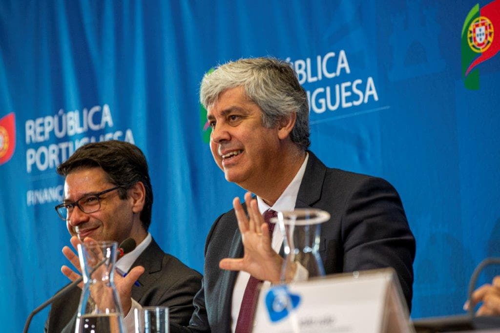 Ministro de Estado e das Finanças, Mário Centeno, e Secretário de Estado Adjunto e das Finanças, Ricardo Mourinho Félix, na apresentação da proposta de Orçamento do Estado para 2020, Lisboa, 17 dezembro 2019 (foto: João Bica)
