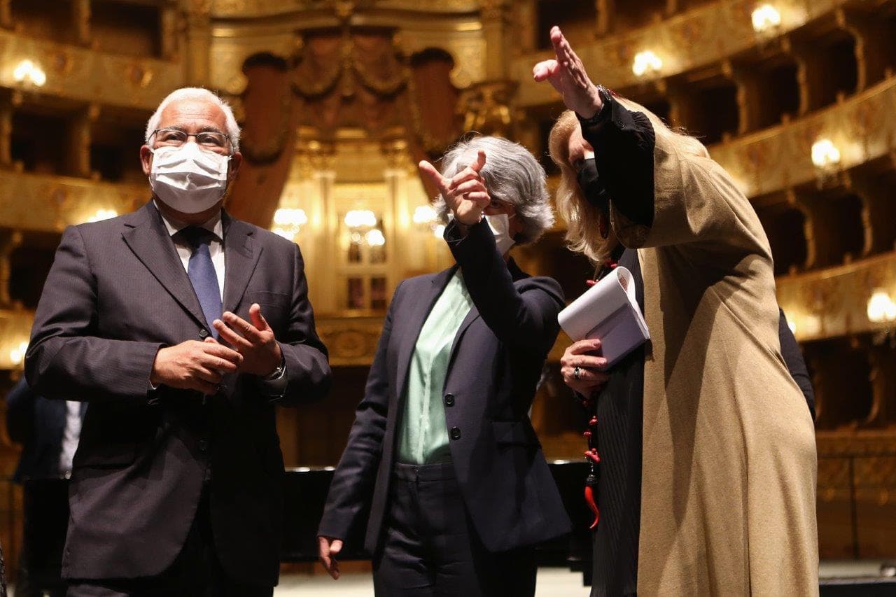 Primeiro-Ministro António Costa e Ministra da Cultura, Graça Fonseca, visitam o Teatro Nacional de São Carlos, Lisboa, 9 abril 2021