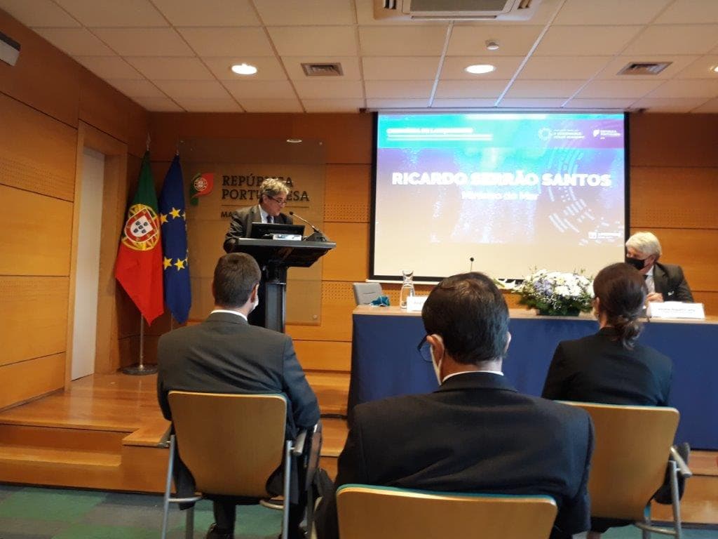 Ministro do Mar, Ricardo Serrão Santos, no lançamento em Portugal do documento «Transformações para uma Economia Sustentável do Oceano», Oeiras, 3 dezembro 2020