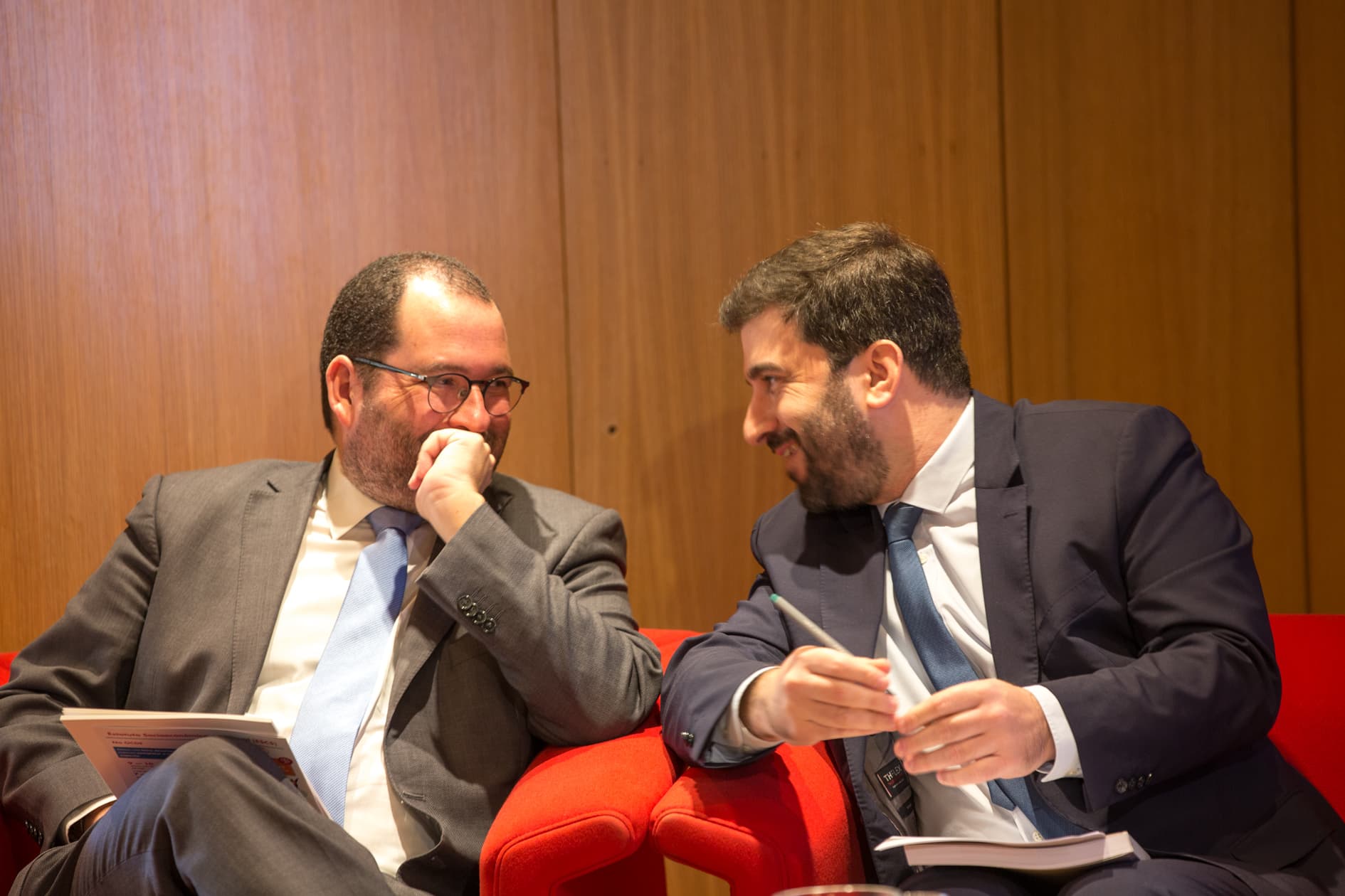 Ministro da Educação, Tiago Brandão Rodrigues, e Secretário de Estado Adjunto e da Educação, João Costa, na apresentação dos resultados do PISA, Lisboa, 3 dezembro 2019 ( Foto: João Bica)