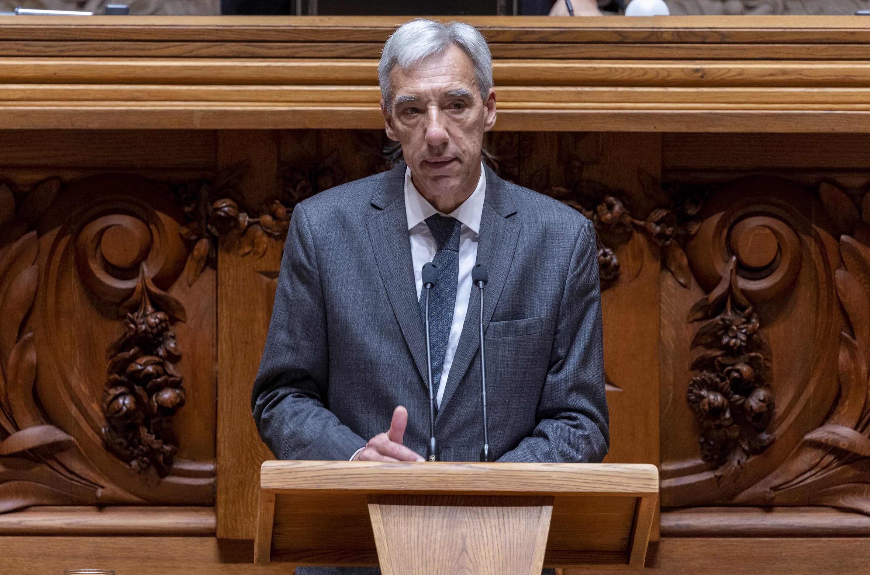Ministro da Defesa Nacional, João Gomes Cravinho, durante o debate na Assembleia da República sobre a Cooperação Estruturada Permanente, Lisboa, 31 março 2021 (Foto: João Bica)