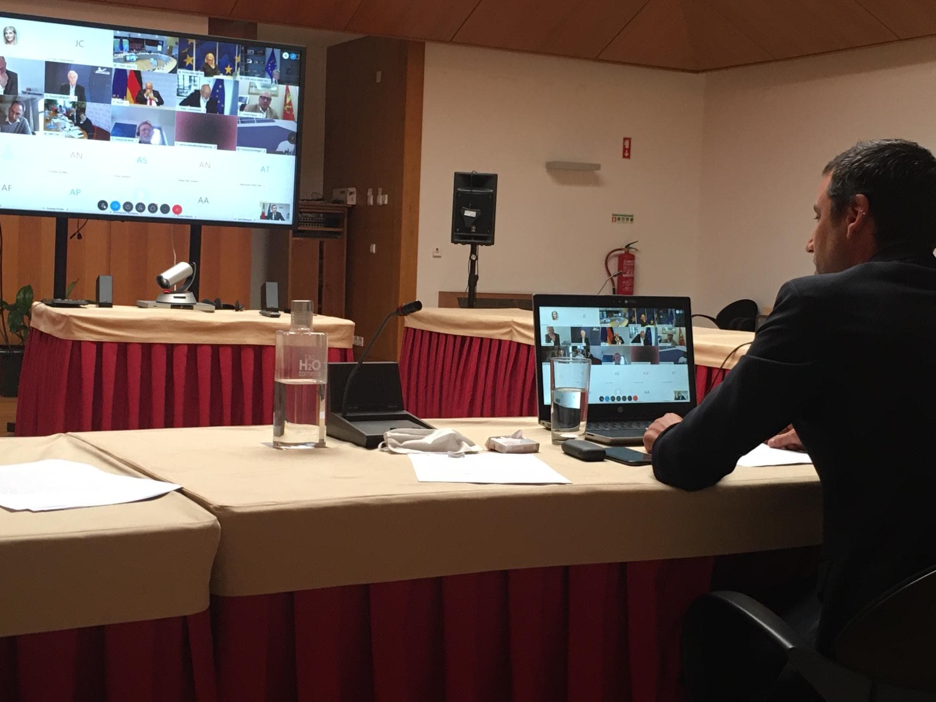 Secretário de Estado Adjunto e da Energia, João Galamba, na sessão de lançamento da Aliança Europeia de Hidrogénio, 8 julho 2020