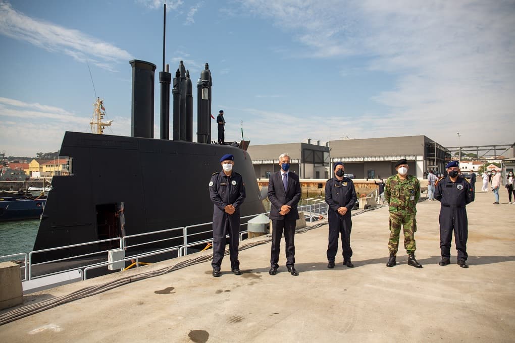 Ministro da Defesa Nacional, João Gomes Cravinho, na partida do submarino Tridente para missões no Mediterrâneo, Almada, 15 junho 2021 (Foto: João Bica)